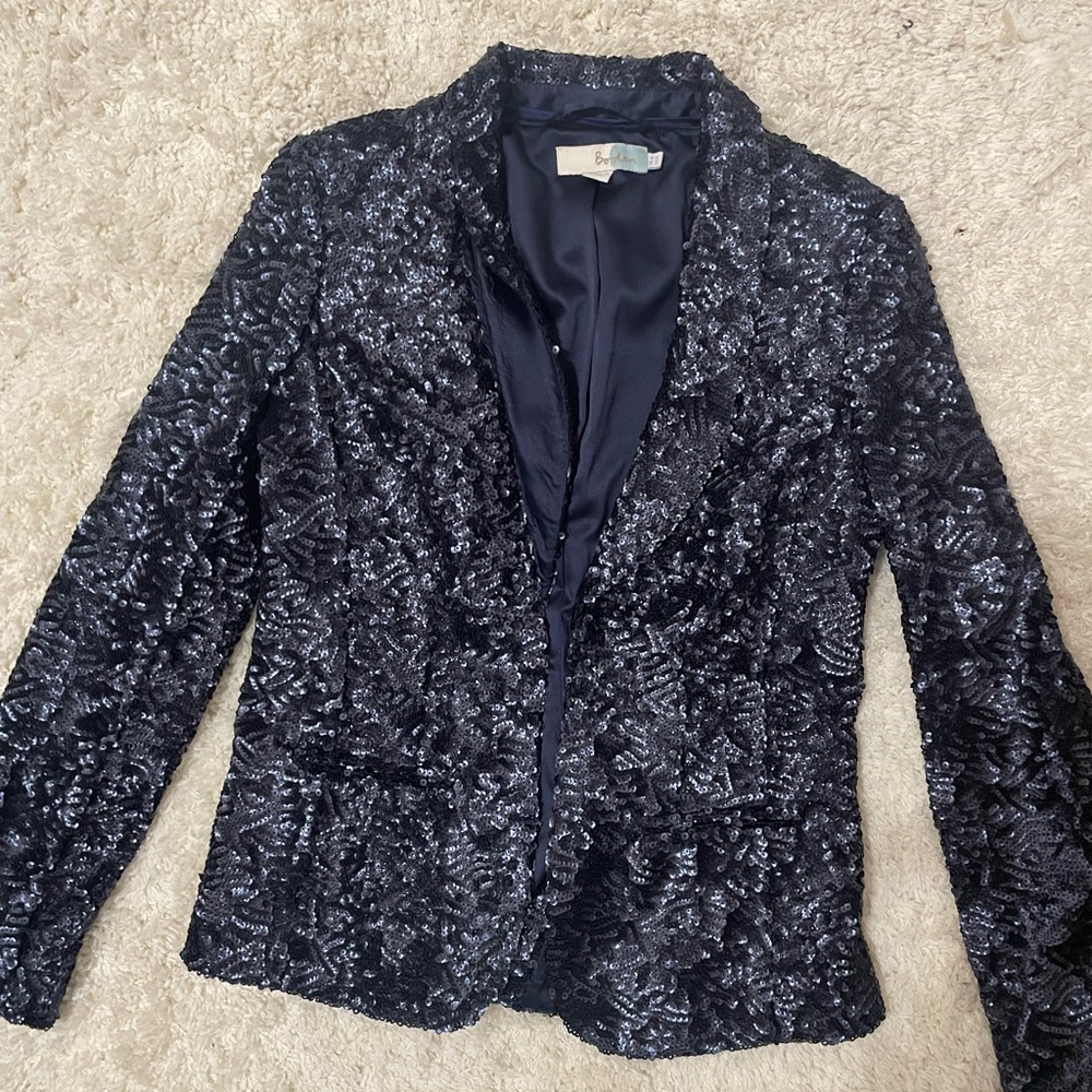 Elegant Blue Sequin Jacket by Boden